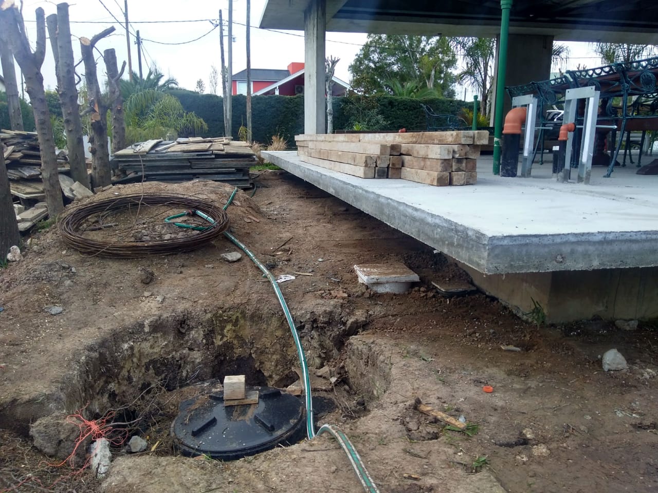 Obra de hormigón armado en construcción