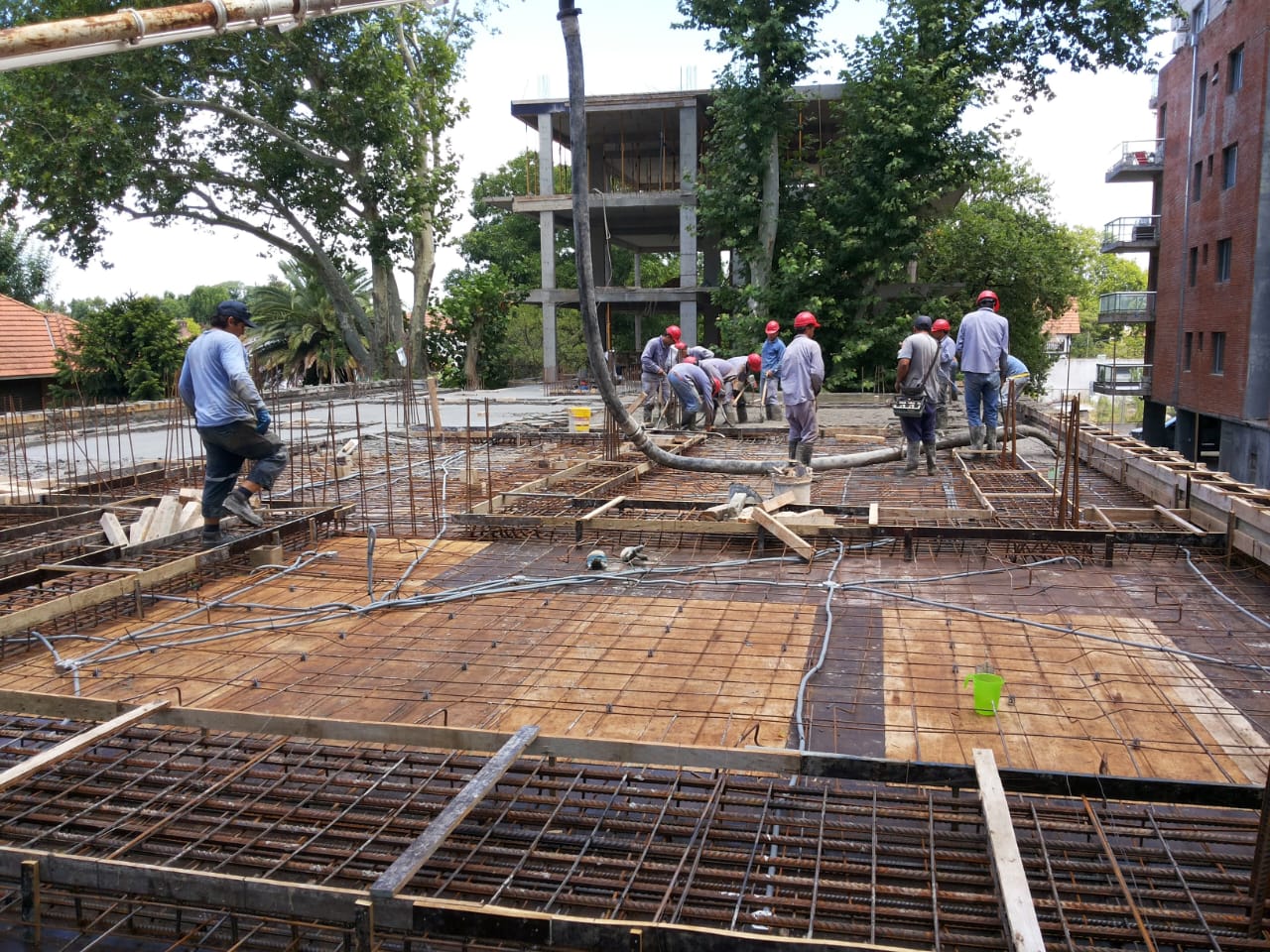 Obra de hormigón armado en construcción