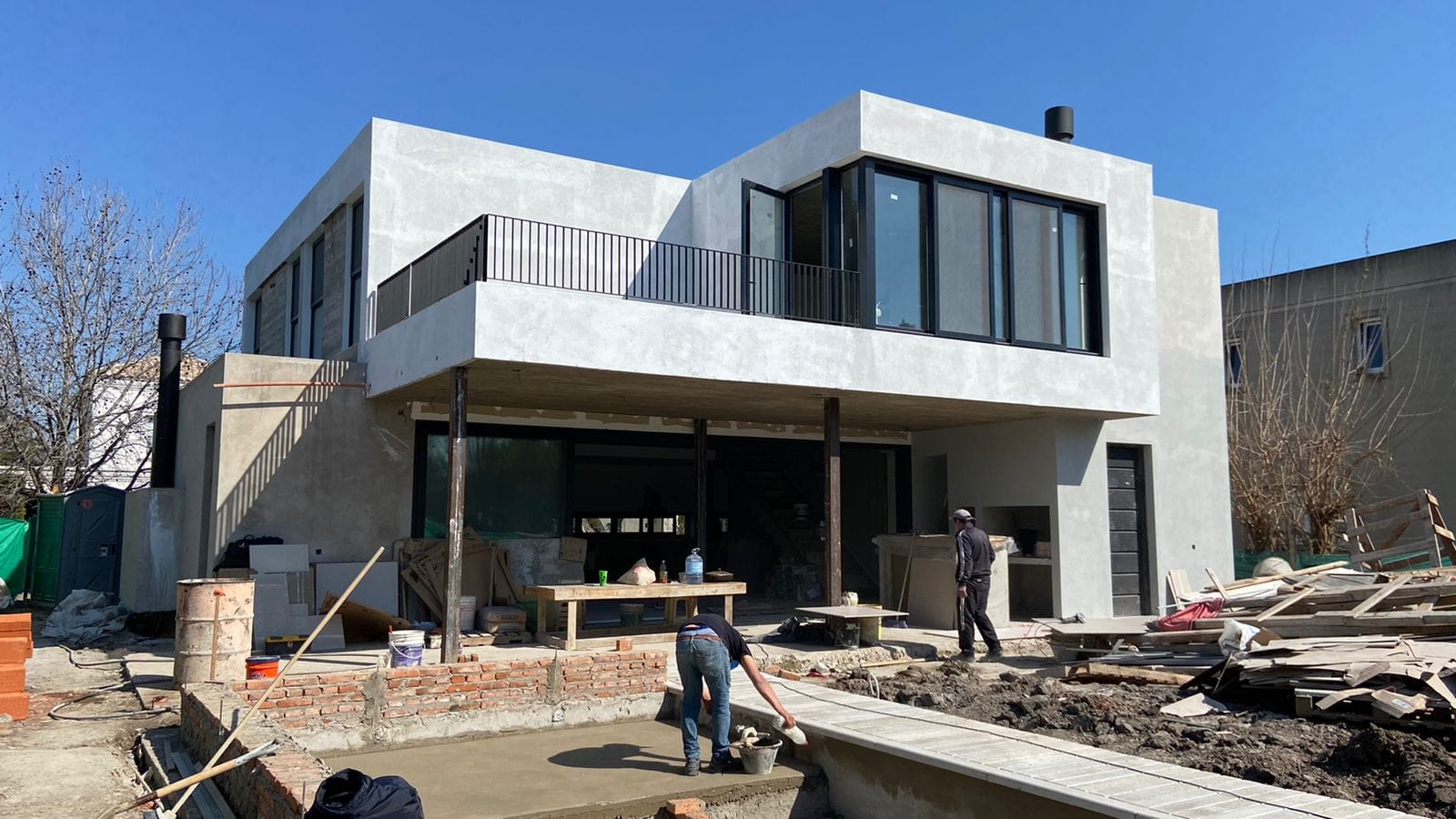 Obra de hormigón armado en construcción