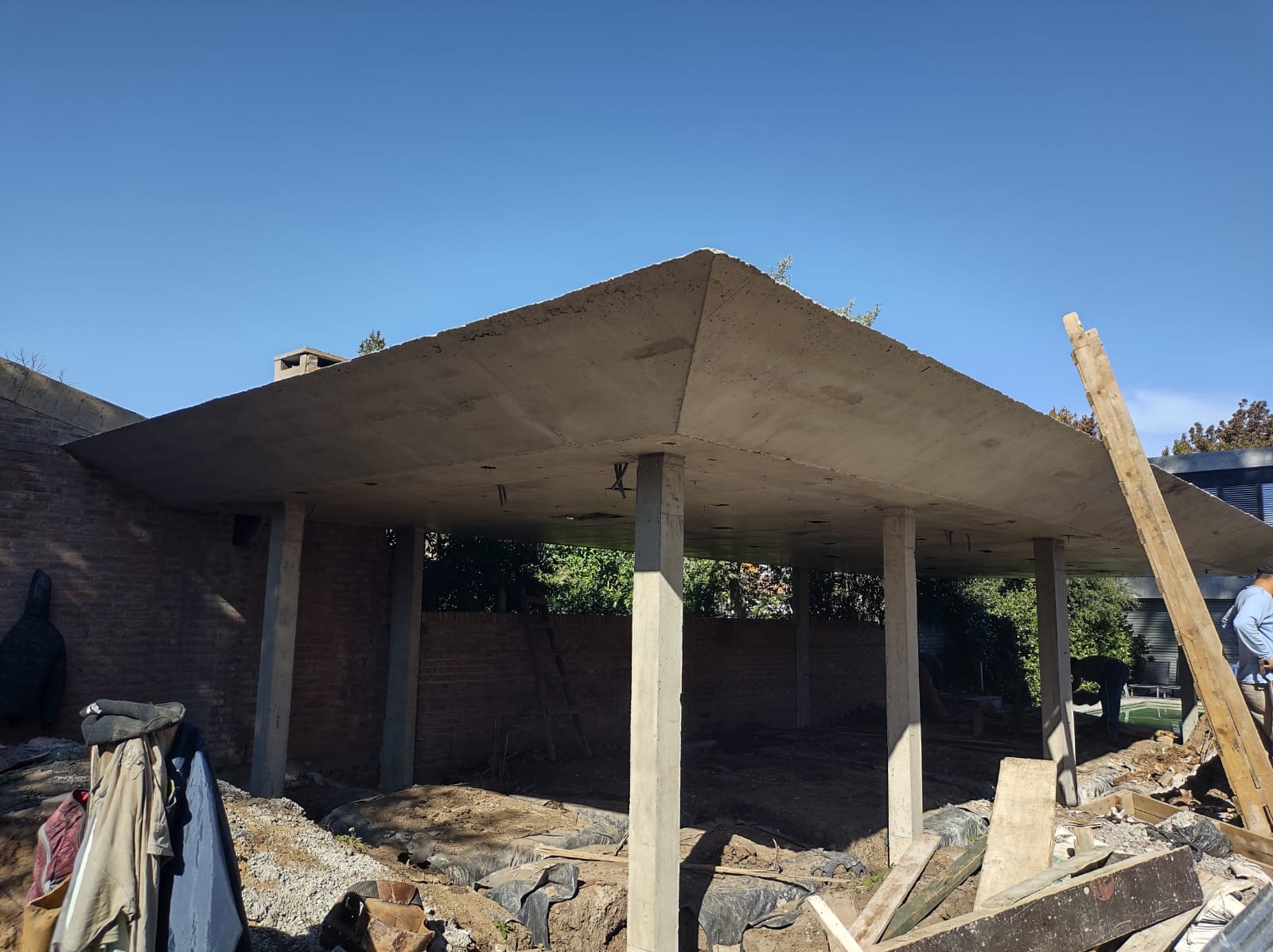 Obra de hormigón armado en construcción
