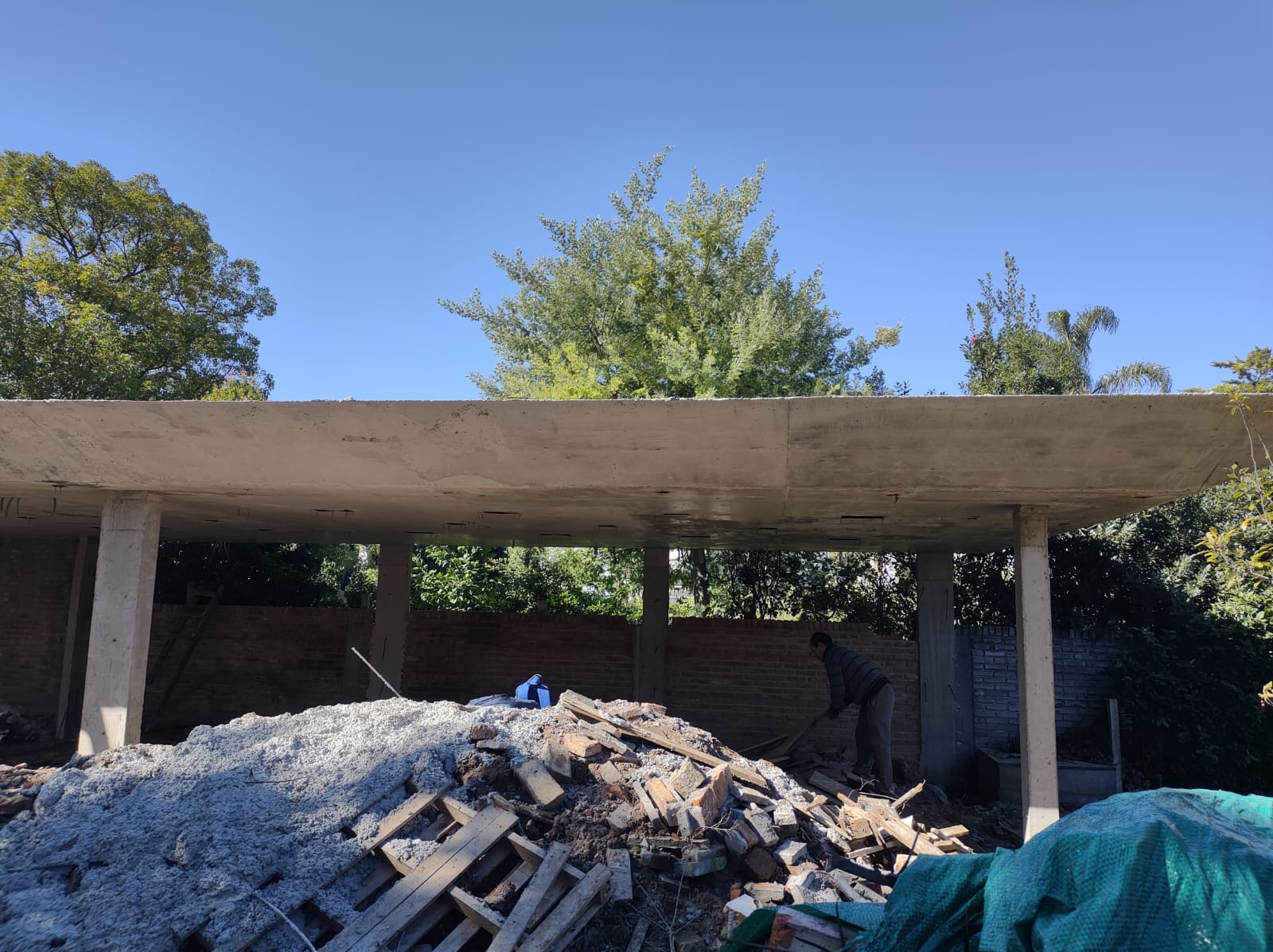 Obra de hormigón armado en construcción