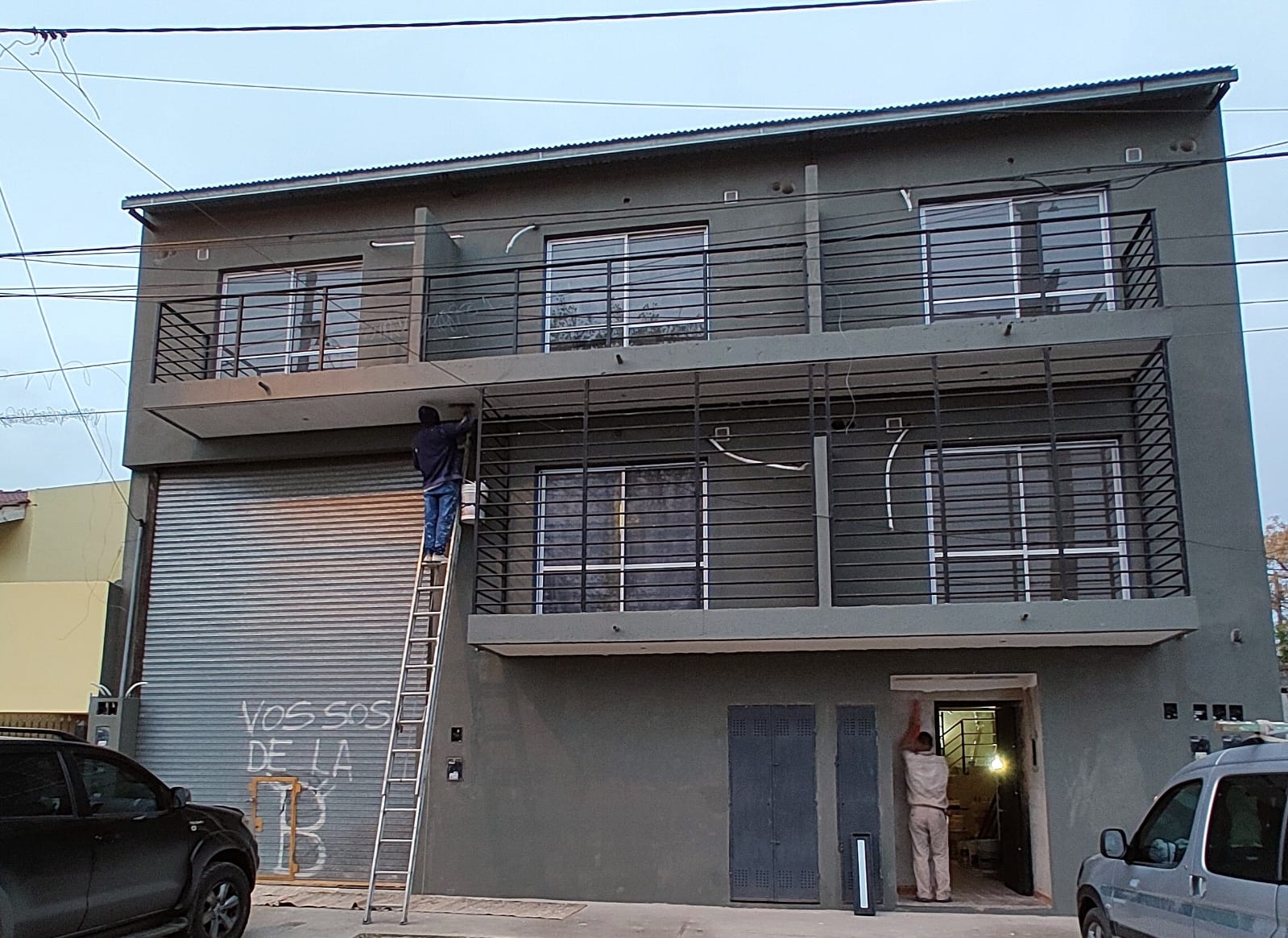 Obra de hormigón armado en construcción