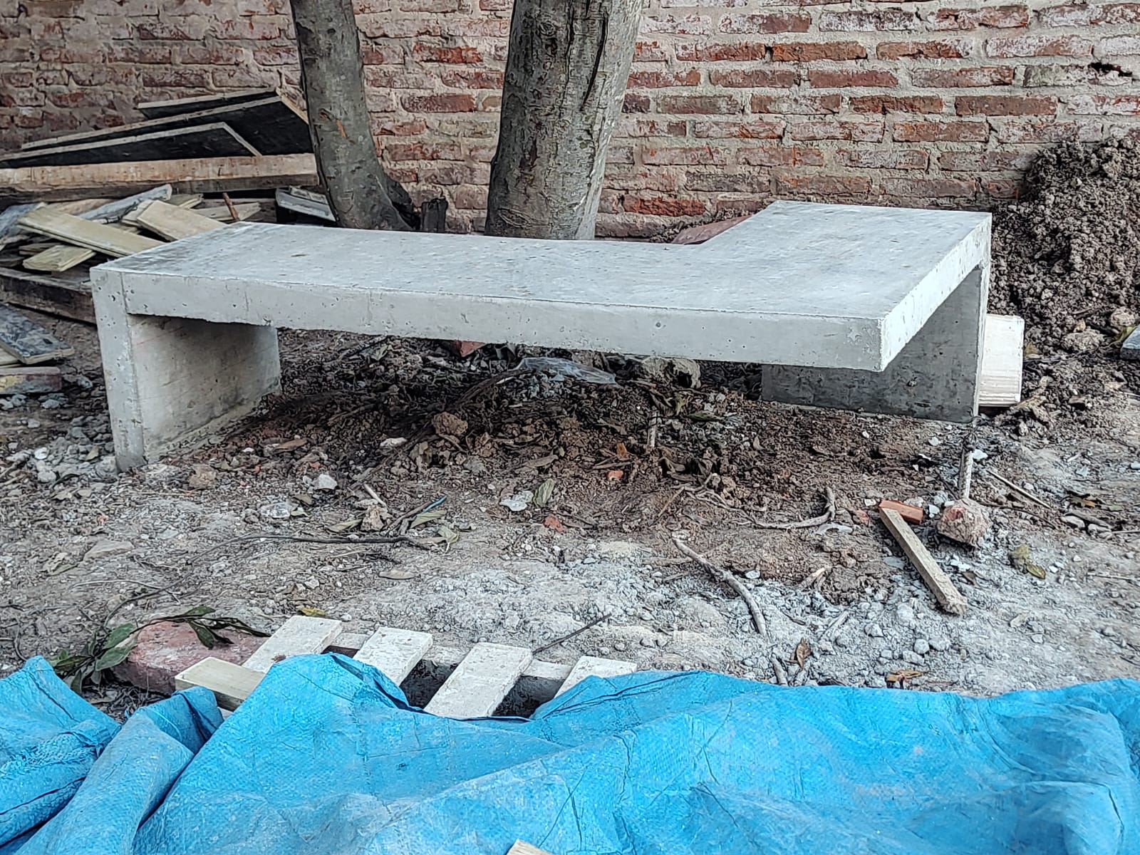 Obra de hormigón armado en construcción
