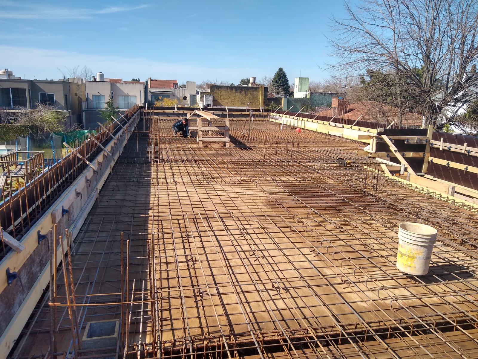 Obra de hormigón armado en construcción